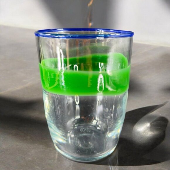 Kosta Boda Unica Hand Blown Glass Vase Green UV Manganese 365nm Glow Glass VTG - Picture 3 of 16